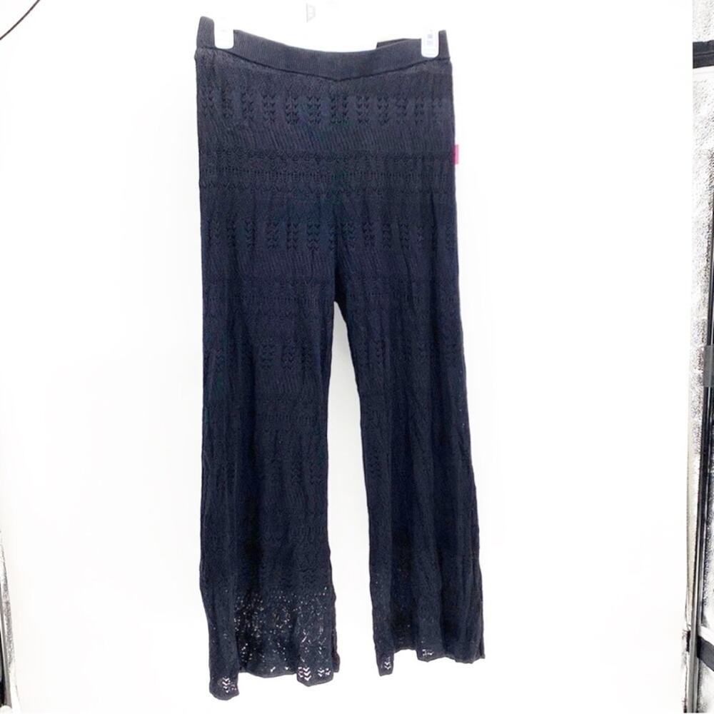 Shoe dazzle lace lined wide leg pants beach vacation comfortable crochet size L